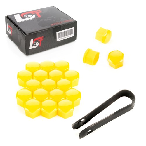 20x wheel nut caps - wheel, yellow