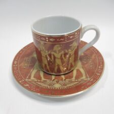 Egyptian Demitasse Mini Cup & Saucer Made in Egypt Multicolour | Preloved