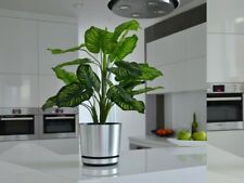 Plastic Silver Plant Pot for