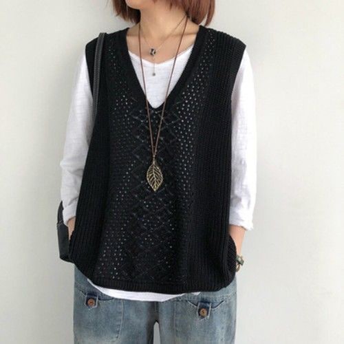 Lady knit vest - knit,