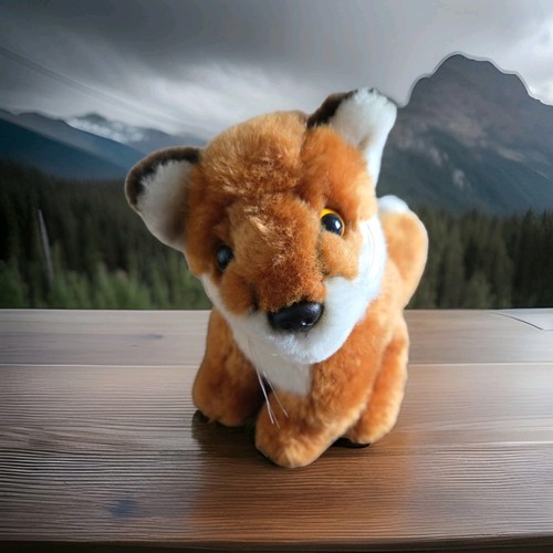 Living nature seated fox plush - living,