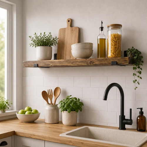 Mkgt solid wood floating - wood, shelf