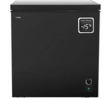 New Graded LOGIK L198CFB23 Chest Freezer Black RRP £169 Suitable Outbuilding R93