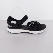 Clarks Cloudsteppers Women's Size UK 7E Wide Black Mira Tide Strappy Sandals
