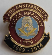 Masonic Lodge Meridian 1779 25th Anniversary Lapel Pin Badge Freemason Scotland