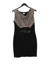 Jus D'Orange Women's Midi Dress M Black Viscose with Elastane, Polyester A-Line