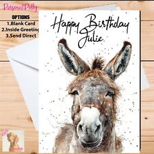 Personalised Donkey Card Birthday Animal Cute Funny Farm