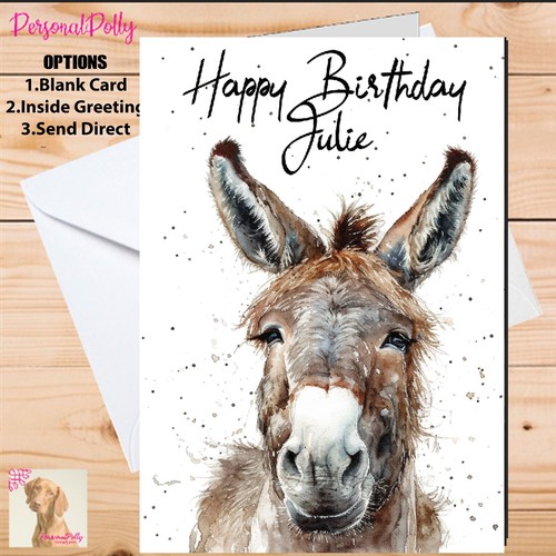 Personalised donkey card - personalised,