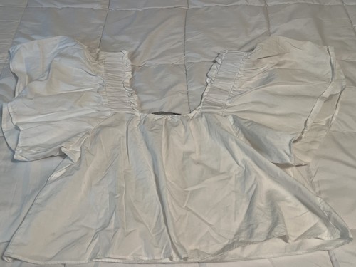 Zara white frill crop - zara,