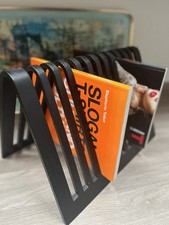 Vintage Habitat Black Bent Plywood Magazine/Vinyl Rack Minimalist 80’s/90’s