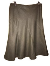 Laura Ashley Coffee Colour Linen Lined Skirt In Size 12