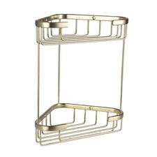 Architeckt Baskets Open Double Corner Shower Caddy - Brushed Brass