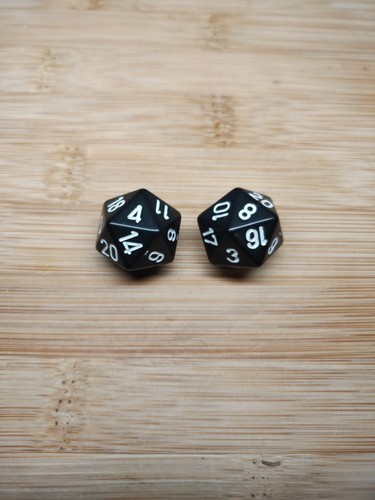 Black poly dice sided 20mm - black, 20-sided