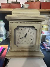 Antique Style Reproduction Painted Wood  Bureau Clock in Storage Box