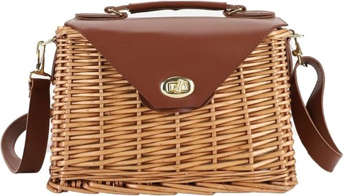 Wicker handbag straw purse for - wicker,