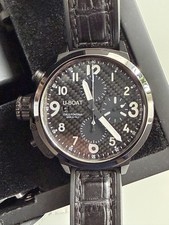 U Boat 7116 Flight Deck Ceramic Bezel Carbon Dial Chronograph VGC Boxed Auth