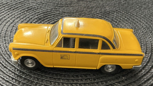 Yellow taxi toy car - car, scale
