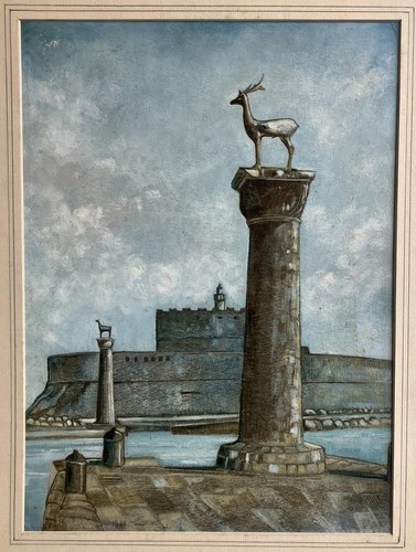 Vintage oil painting mandraki - vintage,