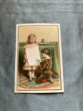 Antique/Victorian Birthday Card/De La Rue/Children Writing/No. 161