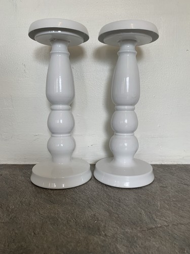 Pair tall white painted - tall,