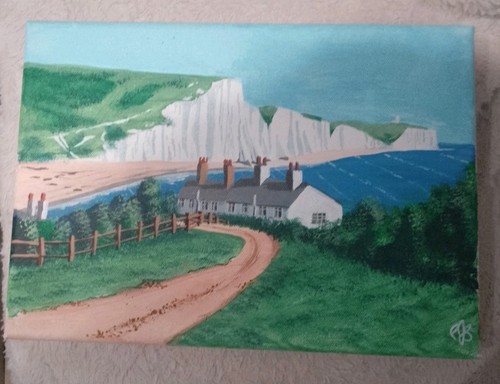 Painting cliffs and the sea - cliffs,