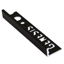 Genesis Matt Black Tile Trim 12mm - Aluminium Straight 2.5m