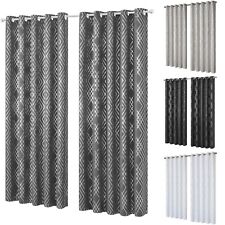 Blackout Eyelet Curtains Geo