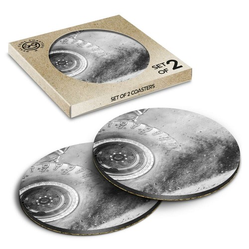Boxed round coasters bw - boxed,