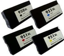 4 Ink Cartridges Chipped for 950XL 951XL HP Officejet Pro 8600 8600 Plus 8100e