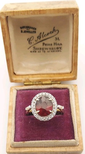 9ct gold garnet white - garnet,