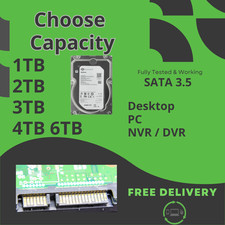 3.5" Hard Drive SATA HDD 1TB 2TB 3TB 4TB 6TB  Various Brands -100% Health PC NVR