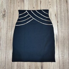 All Saints Black & Gold Super High Waisted Jersey Tight Short Skirt • 6