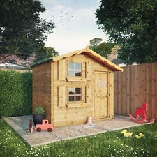 Waltons 7x5 Wooden Playhouse Double Storey Shiplap Childrens Wendy House 7ftx5ft