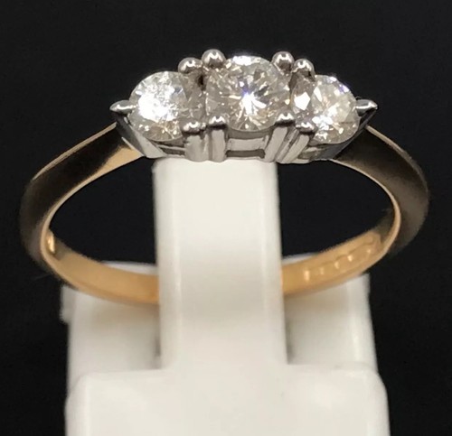 18ct diamond three - stone, ring