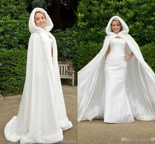 Stunning long ivory hooded - long,