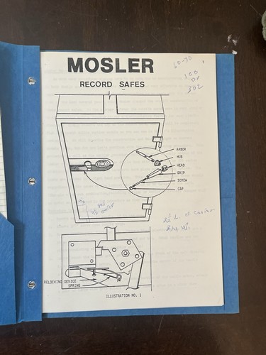 Mosler safe parts and - parts,