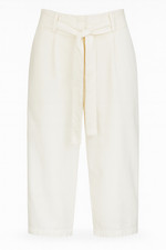 Zara Woman Wide Leg Trousers Size 14  White High Waist Cropped Tailored Style