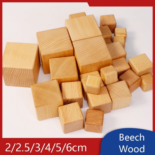 Solid beech wood cube rounded - beech,