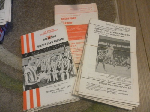 Brentford home programmes 1969 - programmes,