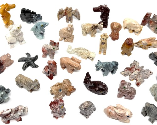 Soapstone animals hand - soapstone, animals,