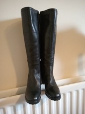 Womens Size 4 Waterproof Black Leather, Heel, Zip, Boots Geox