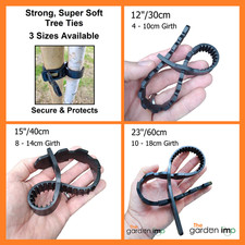 Tree Ties Super Soft Adjustable Rubber  Strap Post Stake Supports 30cm 40cm 60cm