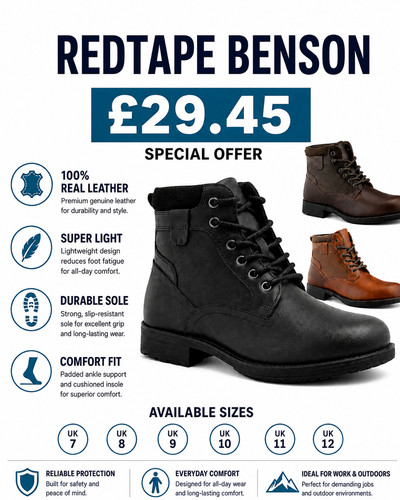 Mens leather redtape military - leather,