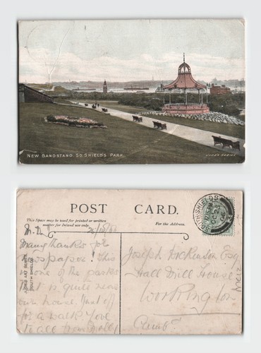 Postcard new bandstand south - -,