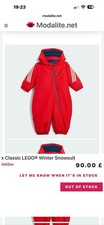 Adidas Lego Boys Winter Snowsuit Size 2-3 Years