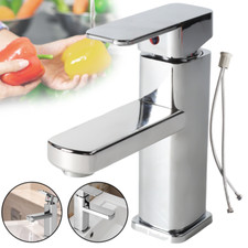 Modern Cloakroom Basin Mixer Tap Chrome Basin Sink Mono Bathroom Tap + Fixings