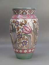 Large Vase Pink Wind Tossed Tulips Charlotte Rhead Bursley Ware