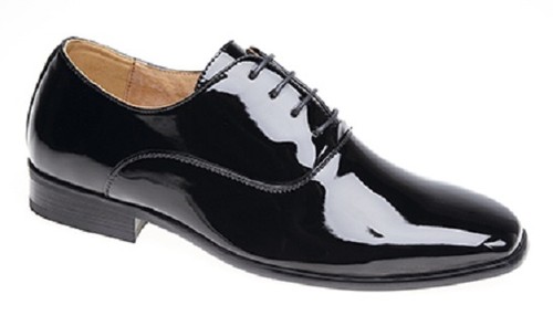 Mens shiny black leather - black,