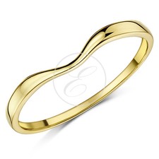 9ct Yellow Gold Ring Curved Wishbone Wedding Ring Band