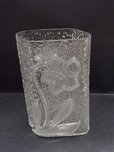 Vintage clear pebbled glass - clear,